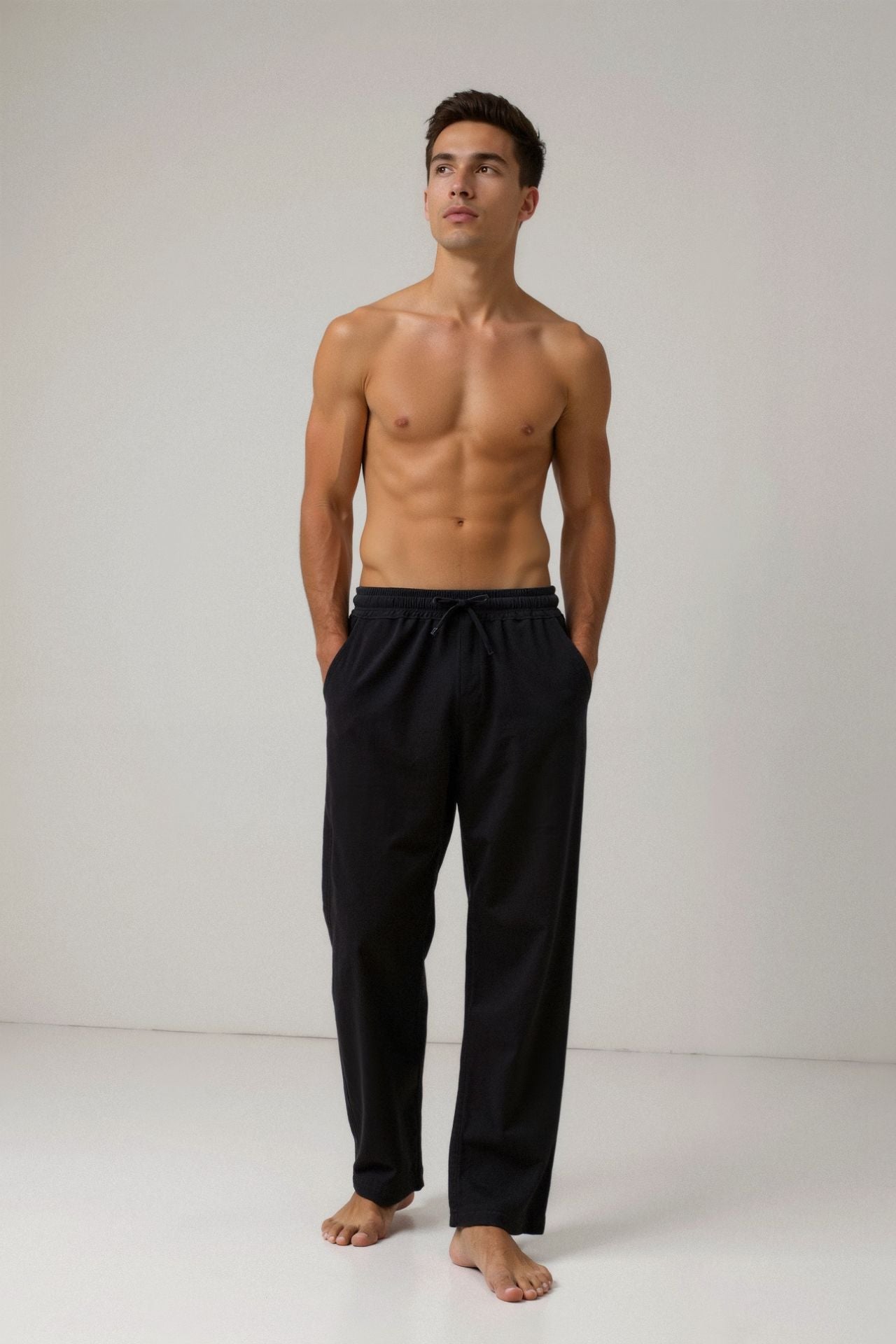 Pantalones con cordón de mezcla de algodón y lino NOBA
