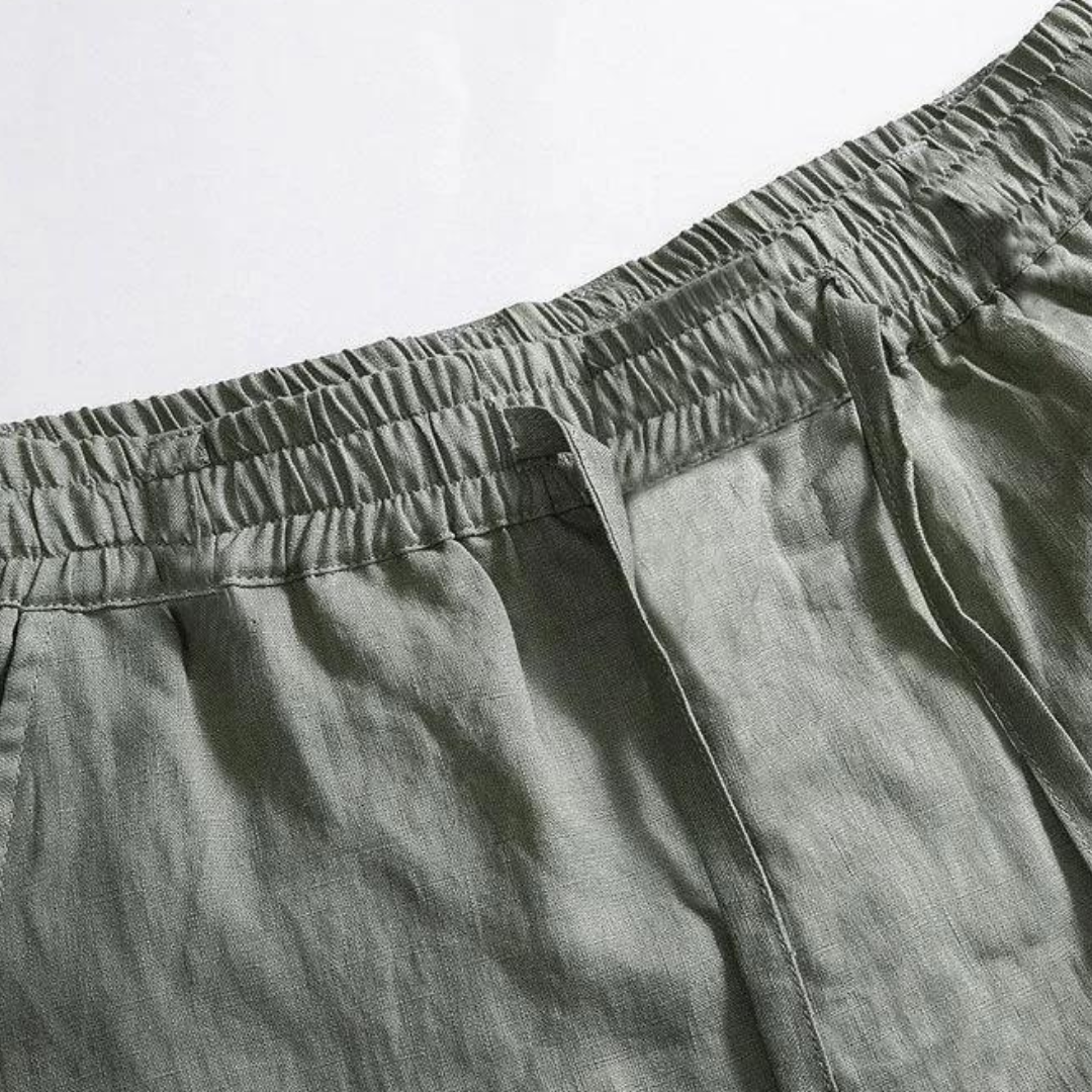 Fez - Pantalón de lino (corte recto)