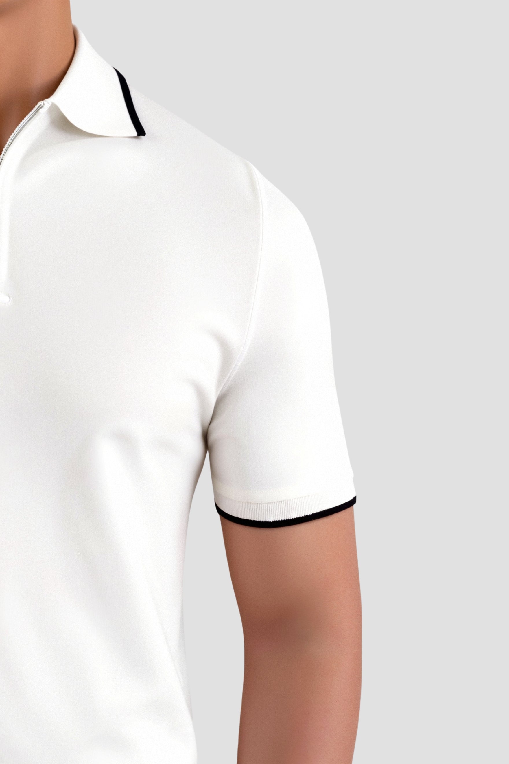 Polo de golf de punto con cremallera de un cuarto de NOBA