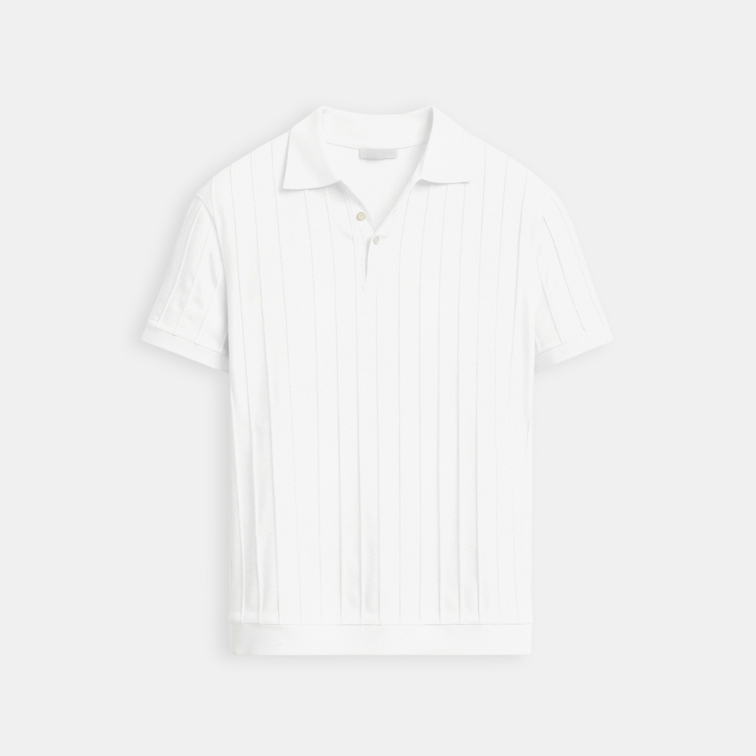 Polo con botones de rayas verticales