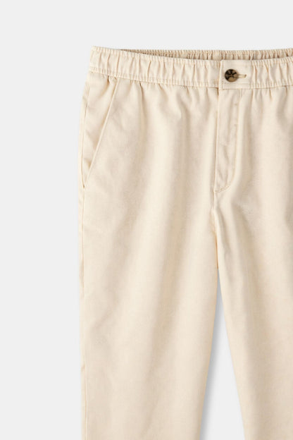 Pantalones holgados de lino de corte regular NOBA