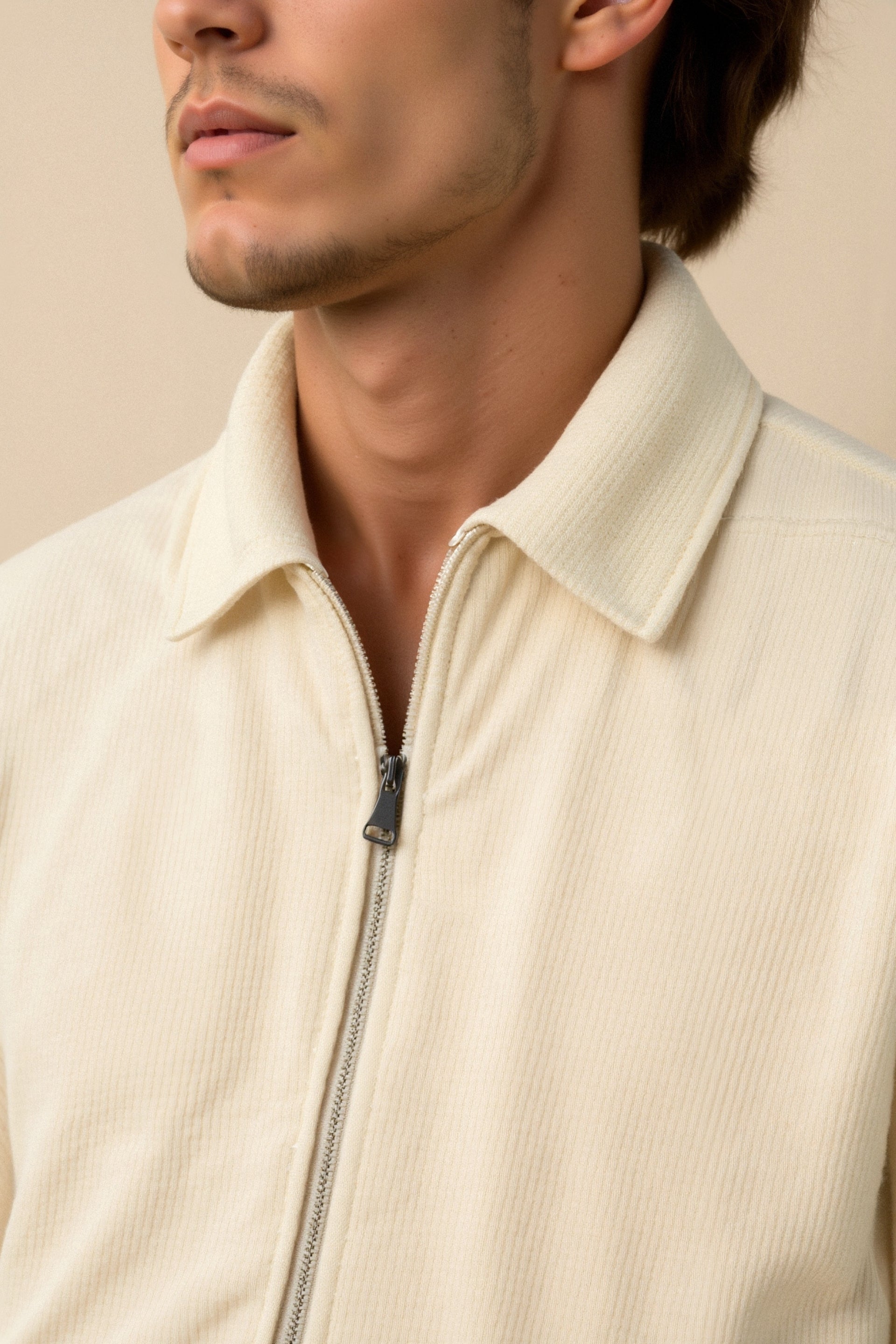 Chaqueta deportiva con cuello de polo de primera calidad