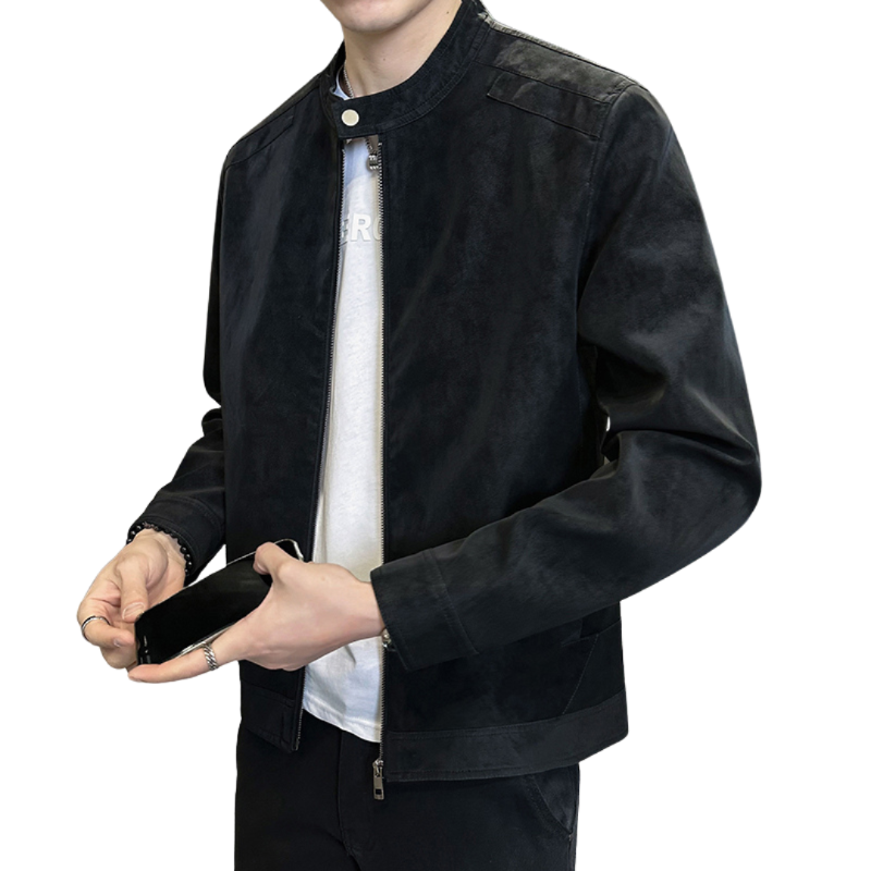 Chaqueta de cuero de gamuza