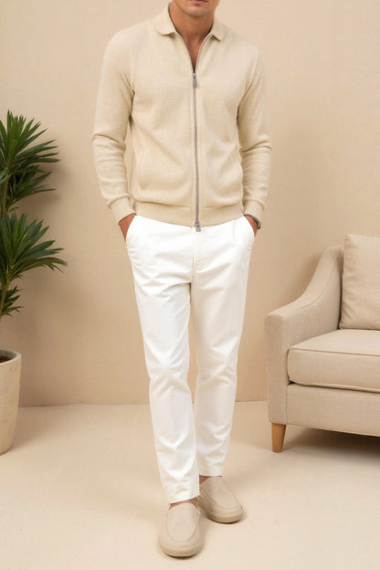Chaqueta deportiva con cuello de polo de primera calidad