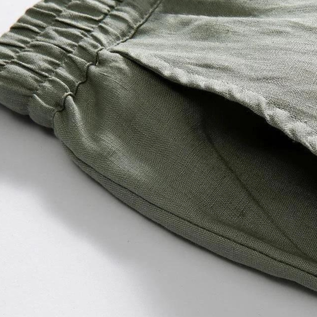 Fez - Pantalón de lino (corte recto)