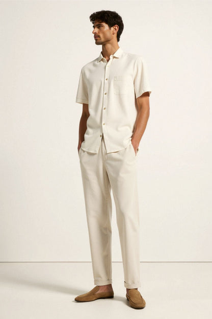 Pantalones holgados de lino de corte regular NOBA