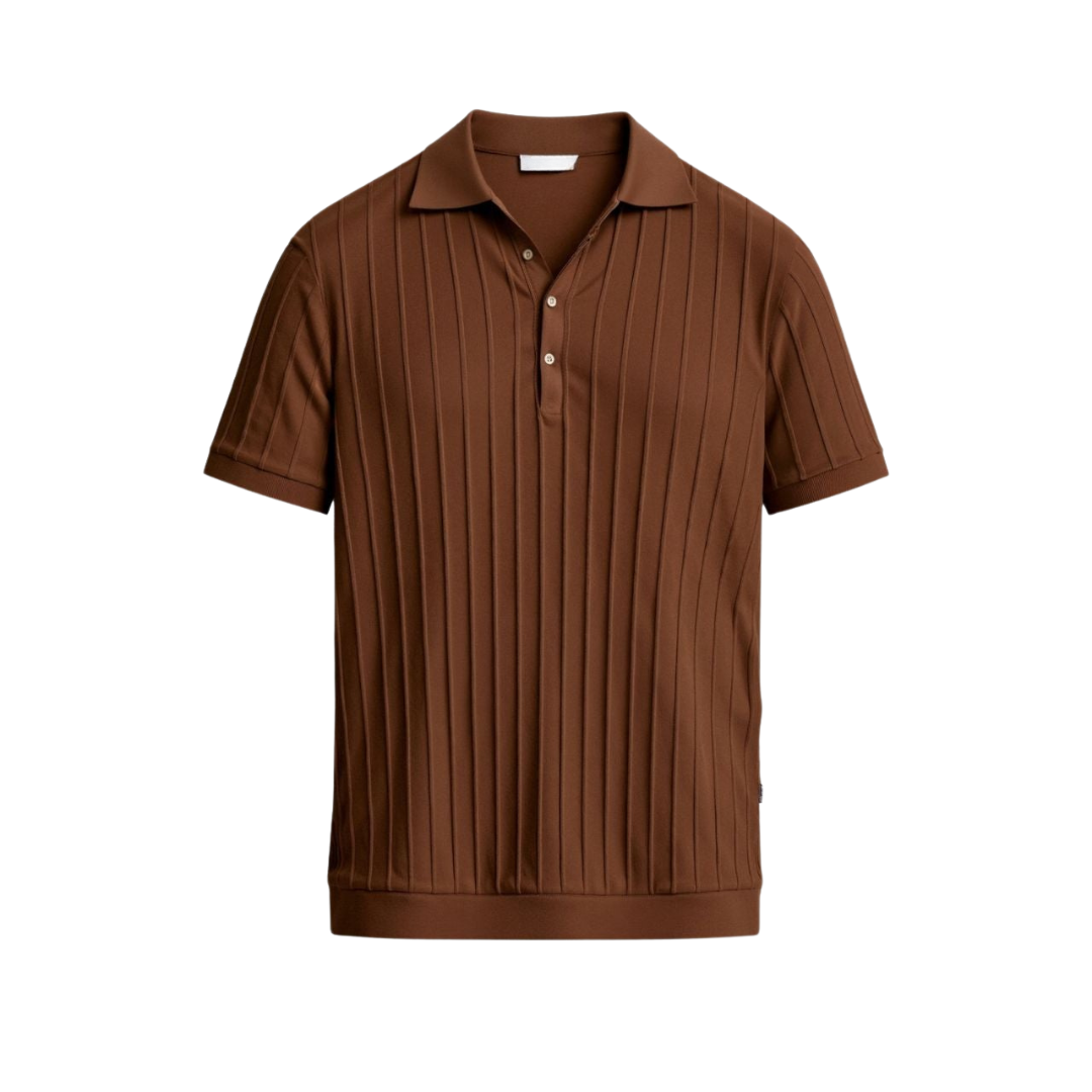 Polo con botones de rayas verticales 
