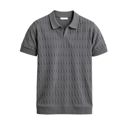 Polo de punto trenzado con cuello en V Premium de NOBA