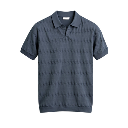 Polo de punto trenzado con cuello en V Premium de NOBA