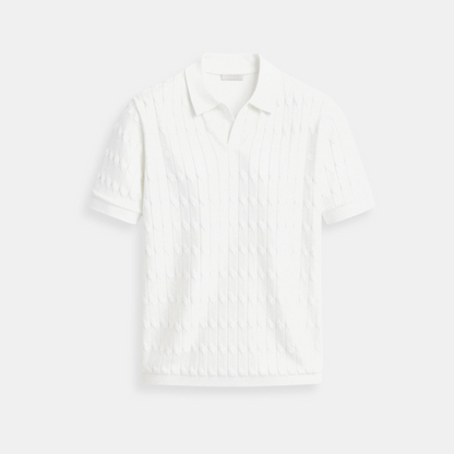 Polo de punto trenzado con cuello en V Premium de NOBA