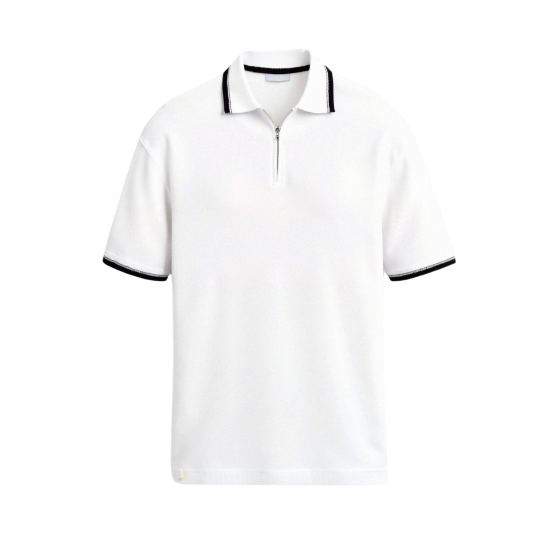 Polo de golf de punto con cremallera de un cuarto de NOBA