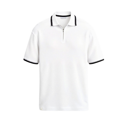 Polo de golf de punto con cremallera de un cuarto de NOBA