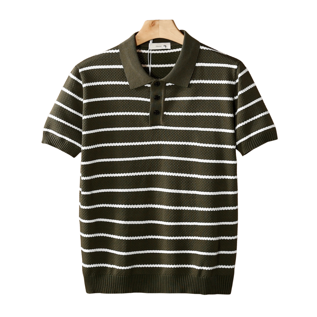 POLO DE BOTONES CON TEXTURA DE RAYAS