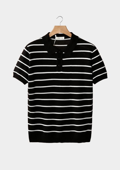 POLO DE BOTONES CON TEXTURA DE RAYAS